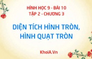 Công thức tính diện tích hình tròn và Công thức tính diện tích hình quạt tròn - Hình học 9 bài 10 tập 2 chương 3
